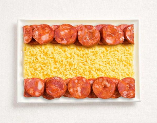 Flags of various countries made of food. Learn knowledge while enjoying delicious food--top emoticon