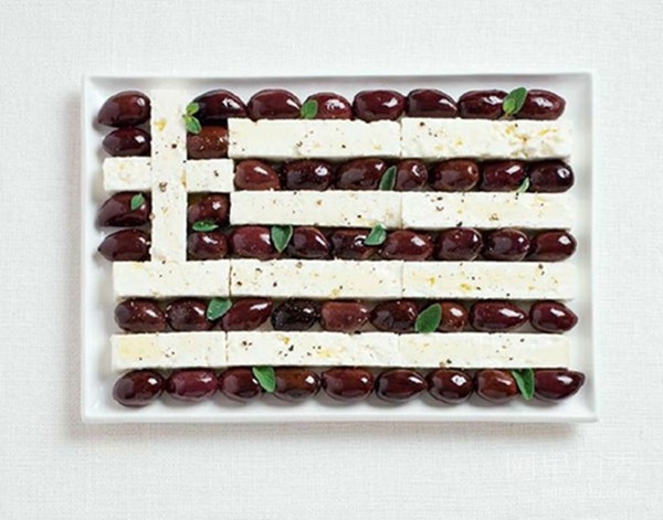 Flags of various countries made of food. Learn knowledge and enjoy delicious food--top emoticon